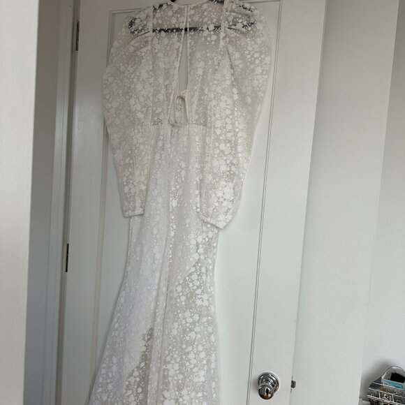 NWT Rosie Assoulin Victorian Dress Sz 4 White Organza Embroidered Floral Burnout - Picture 12 of 13